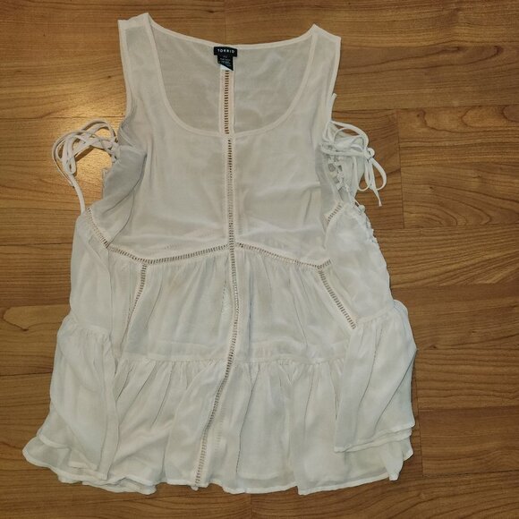 Torrid Sheer Beige Baby doll Blouse || 2X EUC - Picture 2 of 9